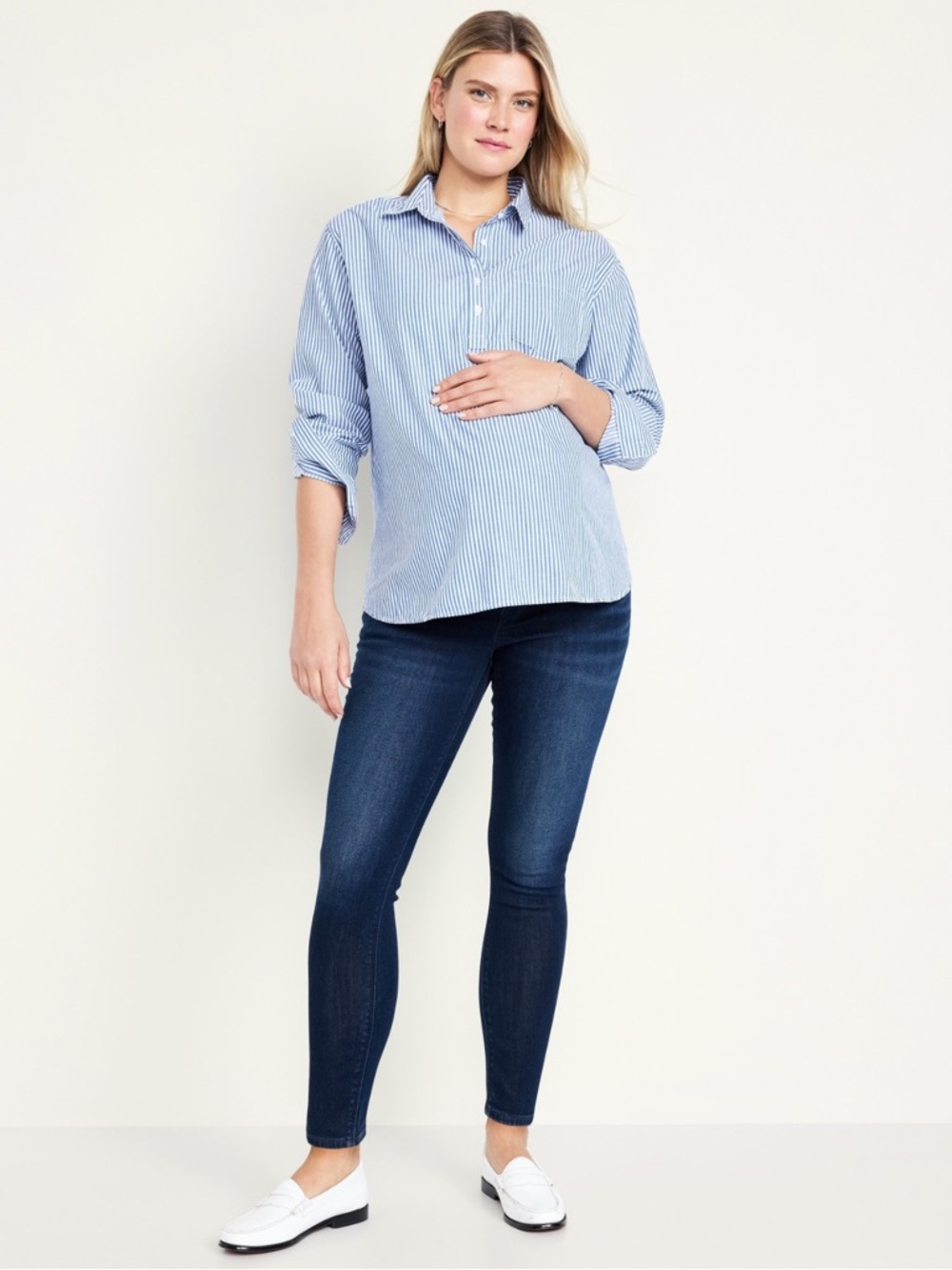 Old Navy Dark Blue Maternity Full Panel Pop Icon Skinny Jeans